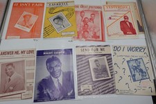 Vtg Sheet Music Lot Ray Charles Nat King Cole Dinah Washington Platters Ink Spot
