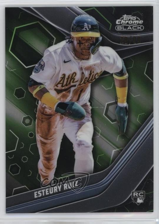 2023 Topps Chrome Black Green Refractor 28/99 Esteury Ruiz #47 0l1