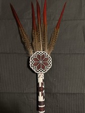 Native American Smudge Fan Real   Red Tailed Hawk Feathers  