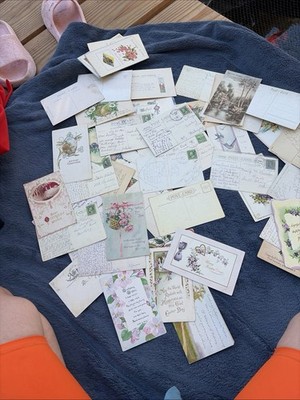 50 Antique  Postcards,Mostly Birthday Some Easter. Some Blank Some Written/stamp