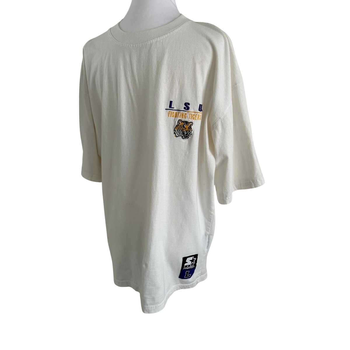 VTG Team Starter LSU Tigers Short Sleeve Crew Neck Oversized Tee I L View 3