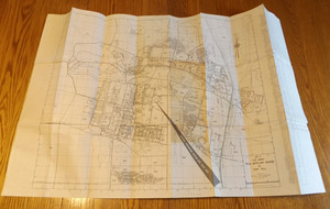 37" x 25" FORT SILL & LAWTON OKLAHOMA MAP - Double Sided Vintage Undated