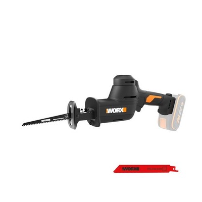 WORX 20V Compact Electric Cordless Reciprocating Saw, 1  Stroke Length, Black 