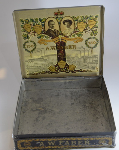 A.W.FABER CASTELL 150TH ANNIVERSARY TIN PENCIL BOX ANTIQUE 1911