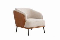 Sessel Farbe Weiß Stil Modern Holzrahmen Polstersessel Holzbeine Neu