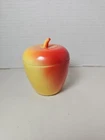 Vintage HAZEL ATLAS Milk Glass Apple Shaped Jam Jar Lidded Jelly Sugar Trinket