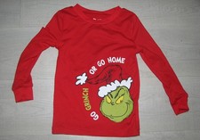 Dr Seuss The Grinch Long Sleeve PJ Top T-Shirt Kids 3T Go Grinch Or Go Home NWT