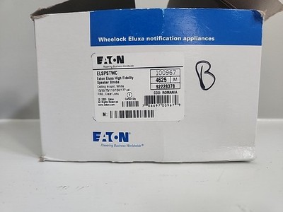 Eaton Eluxa Speaker Strobe Ceiling Mount White ELSPSTWC 