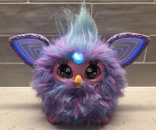 Furby Purple Tie Dye Interactive Plush Toy 2023 Glowing Ears TESTED Hasbro