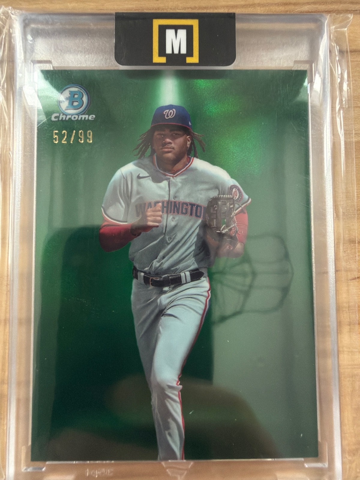 Topps 2024 Bowman Spotlights James Wood BS-4 Green Refractor /99 Nationals