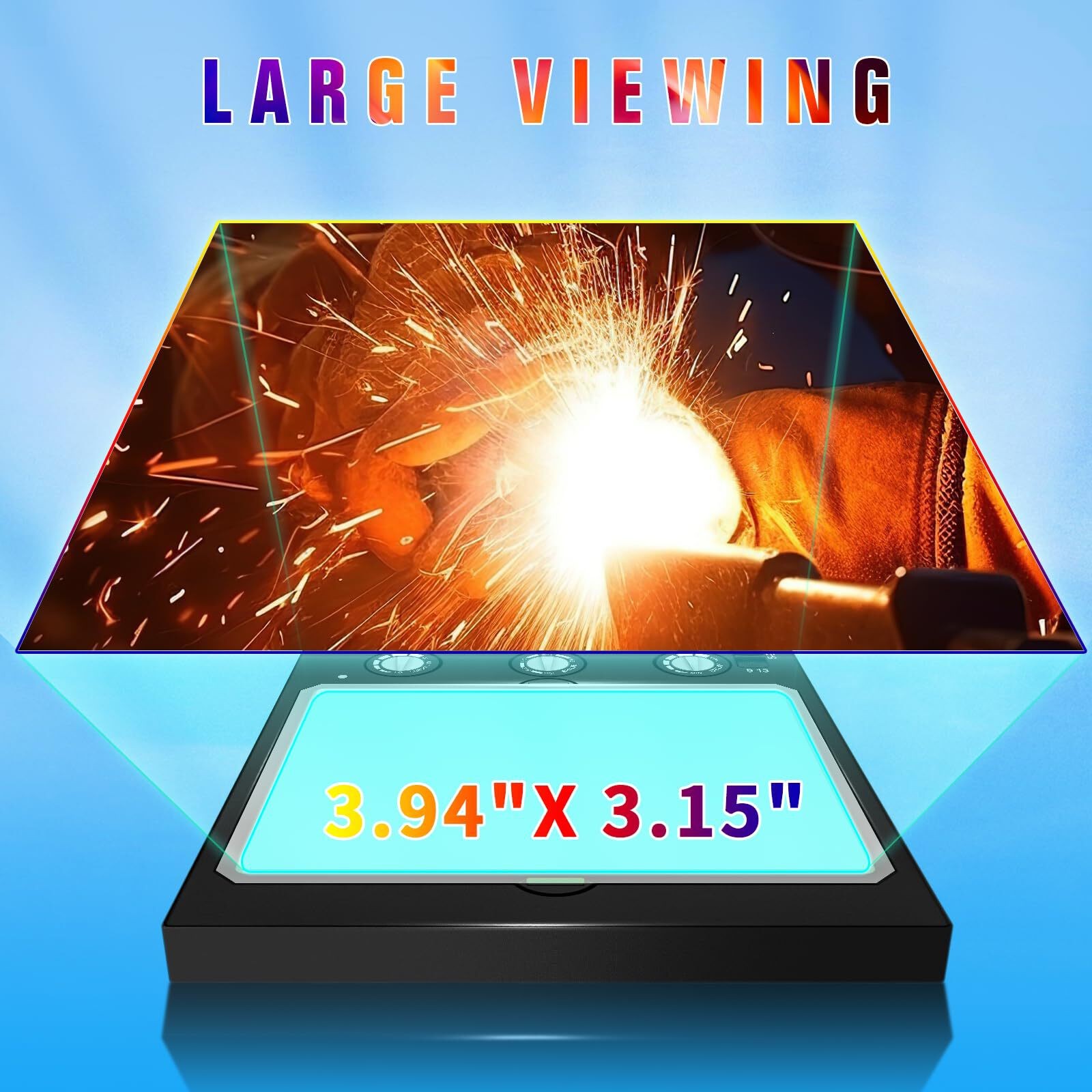 TRQWH Auto Darkening Welding Lens with True Color & 1/1/1/1 Clarity, 4 Sensor