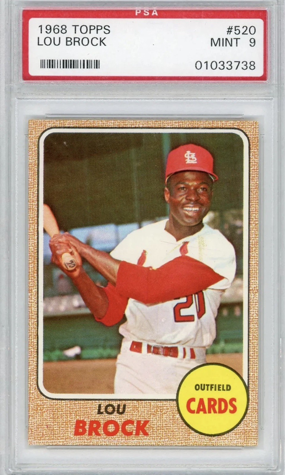 1968 Topps Lou Brock #520 PSA Mint 9 🔥