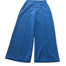 Cider Dress Pants Womens Medium Solid Blue Wide Leg High Rise
