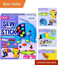 Mess-Free Safari Animal Sewing Kit for Kids 4  Boosts Fine Motor Skills