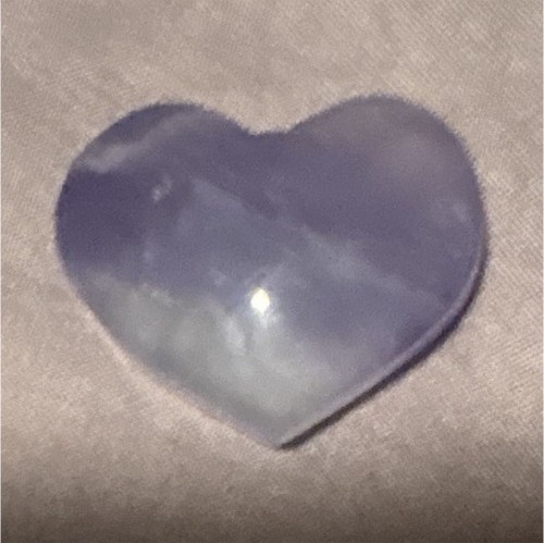 Blue Heart-Shaped Fluorite Loose Gemstone Polished Translucent 1pc USA