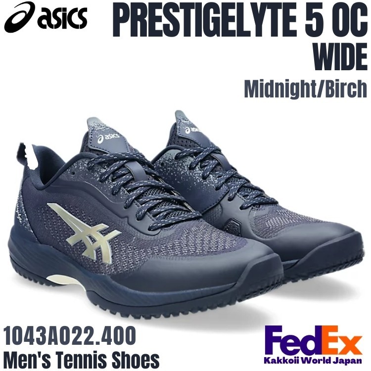 Asics Tennis Shoes PRESTIGELYTE 5 OC WIDE Midnight/Birch 1043A022