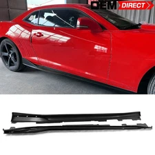Fits 16-24 Chevy Camaro IKON V3 Style Side Skirts Extension Guard Gloss Black PP