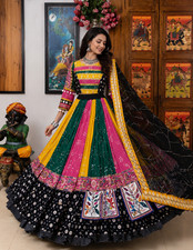 Indian Heavy Muslin Cotton Lehenga Choli Digital Print Ethnic Festival Dress