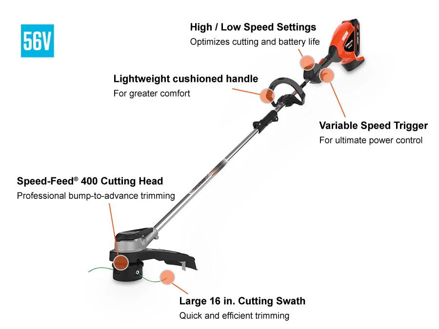 ECHO DSRM-2100 eFORCE 56V 16" Trimmer W/ Battery & Charger - Image 2 of 3