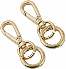 Double Opening Swivel Snap Hook Key Chain Clip Hooks Lobster Clasp Spring Gold