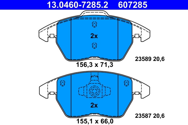 Plaquettes de frein ATE 13.0460-7285.2 pour système de frein à disque OE 5C0 698 1