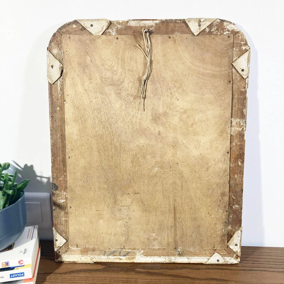 Miroir Louis-Philippe Ancien – Bois Doré à Frise Florale – Circa 1850 - Photo 2/4