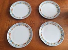 4 Vintage Corning Pyroceram Troubadour Plates 8.5” Horse Bird Flowers