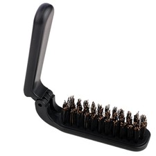 Folding Beard Brush Anti-Static Boar Bristles Foldable Hair Brush Collapsable