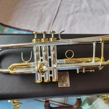 Professional 180S-37 Silver Plated Gold Key Flat B Flat Professional Trumpet