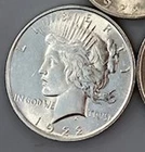 1922 Peace Dollar, Blast White Gem BU++-MS+ Free Shipping  P-3