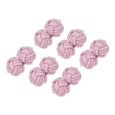 3 paia di gemelli con nodo di seta per uomo, rosa