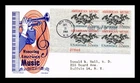 US COVER CACHET CRAFT FIRST DAY OF ISSUE PLATE BLOCK HONORING AMERICAN MUSIC