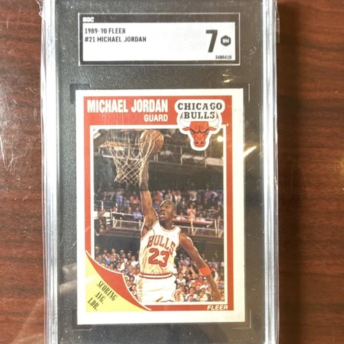 SGC 7 1989-90 Fleer Michael Jordan #21 Chicago Bulls Basketball Card