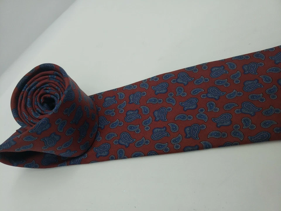 Corbata para hombre Oleg Cassini azul granate cachemira 100 % seda Foto 4 de 4