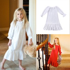 Toddler Kids Baby Girl Summer Outfits Solid Romper Long Sleeve Dress Clothes