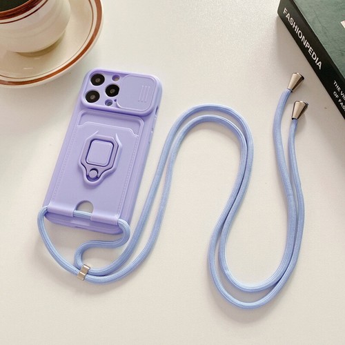 Case For iPhone 13 12 11 Pro Max XS XR 8 Slide Camera Slim Ring Card Slot Cover - Picture 18 of 18