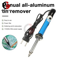 30W Electric Vacuum Solder Sucker Pump Desoldering Gun Welding Iron Tools Blue