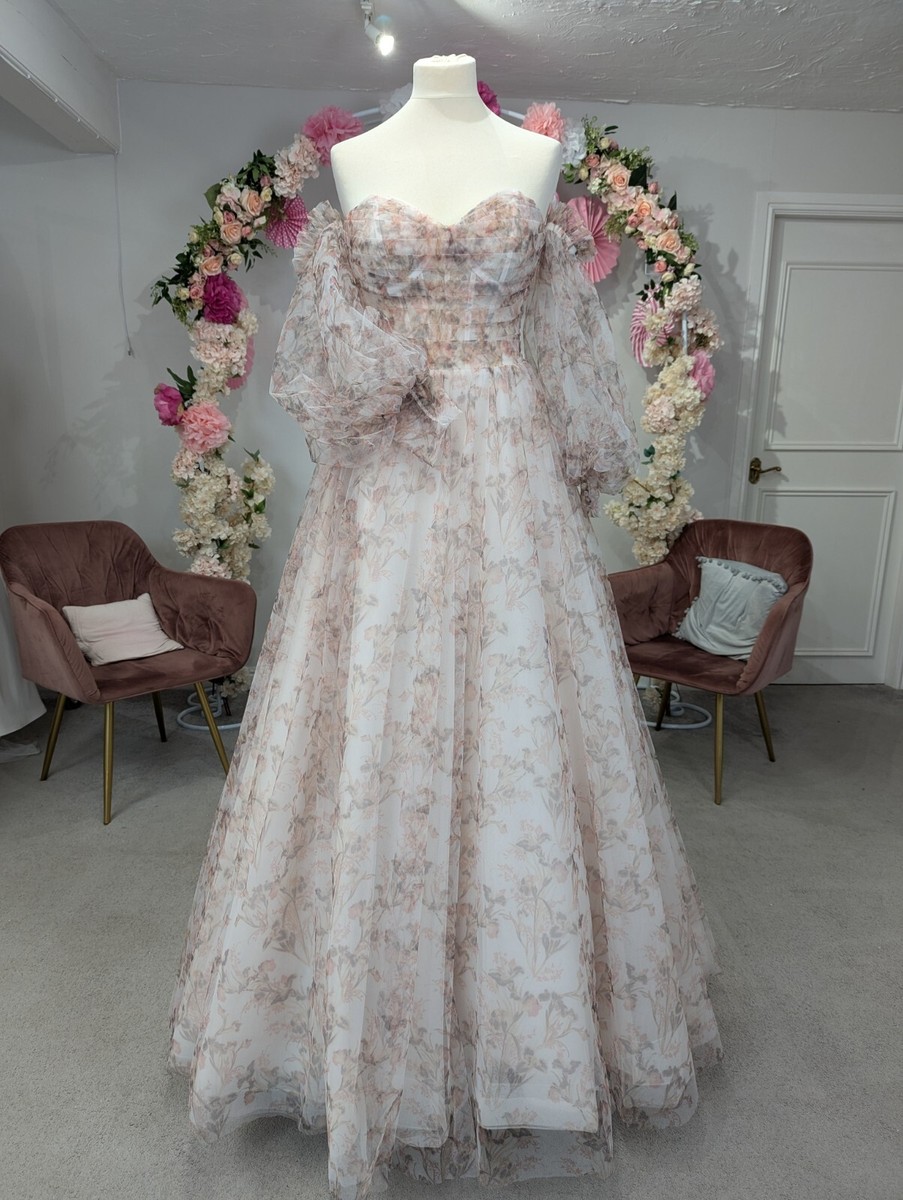 Pink Floral Wedding Dress UK