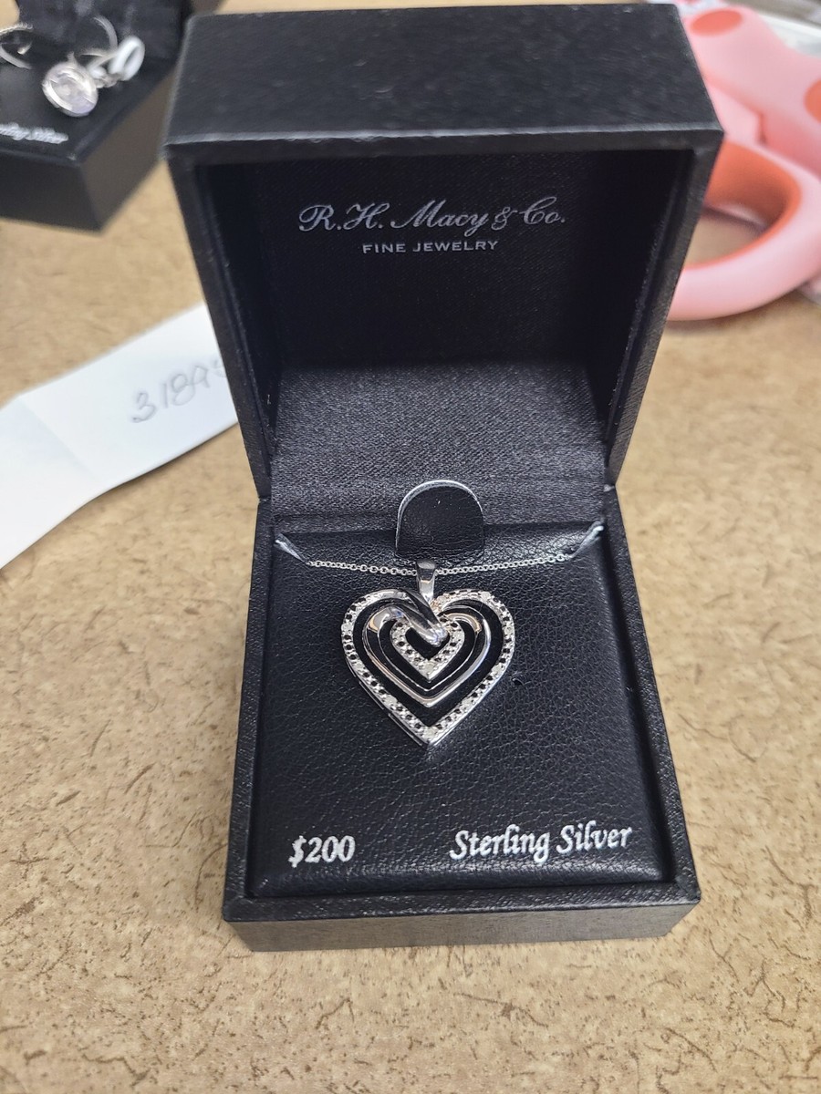 Macy's Triple Heart Diamond Pendant 18