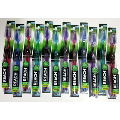 Reach Crystal Clean 12/Pack. Toothbrush with full head (soft) and bi-level