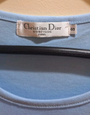 Christian Dior Rare Y2K Diamonte Heart Baby Tee T-Shirt Graphic
