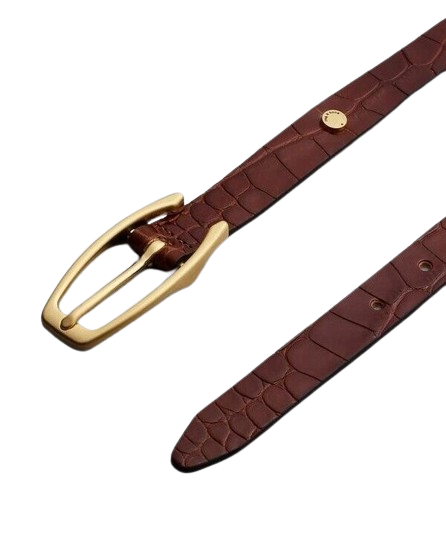 Rag & Bone Made In England Cognac Croc Mini League Belt 