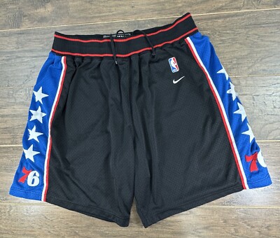 Vintage Nike Philadelphia 76ers Shorts Mens 2XL Black Team