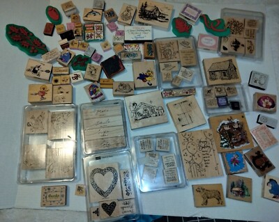  Lot of Stamps Duck, Sketches,  Hearts and Poises, Greetings, Going out in Style