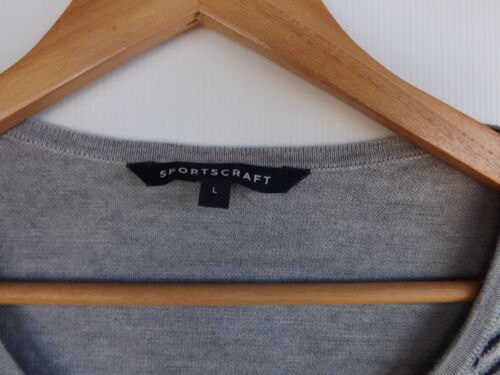 Sportscraft Jumper Top L Womens Grey Navy Blue Knit Pullover Wool Blend - Picture 3 of 6
