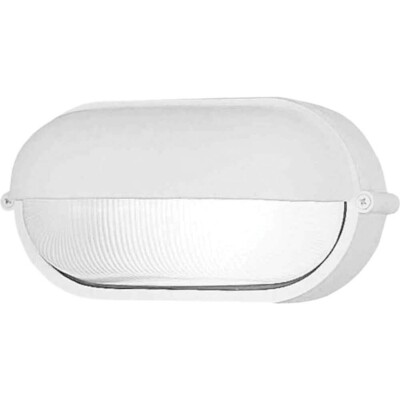 Volume Lighting Small 1-Light White Aluminum Outdoor Flush Mount Ceiling Sconce