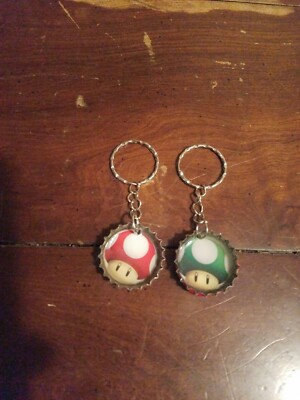 Handmade in Colombia Super Mario Mushroom Toad Keychain Resin filled ...