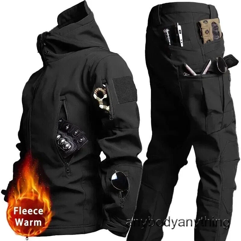 New Waterproof Set for Men's Winter Hooded Jacket+pants 2-piece Set - Image 4 of 4