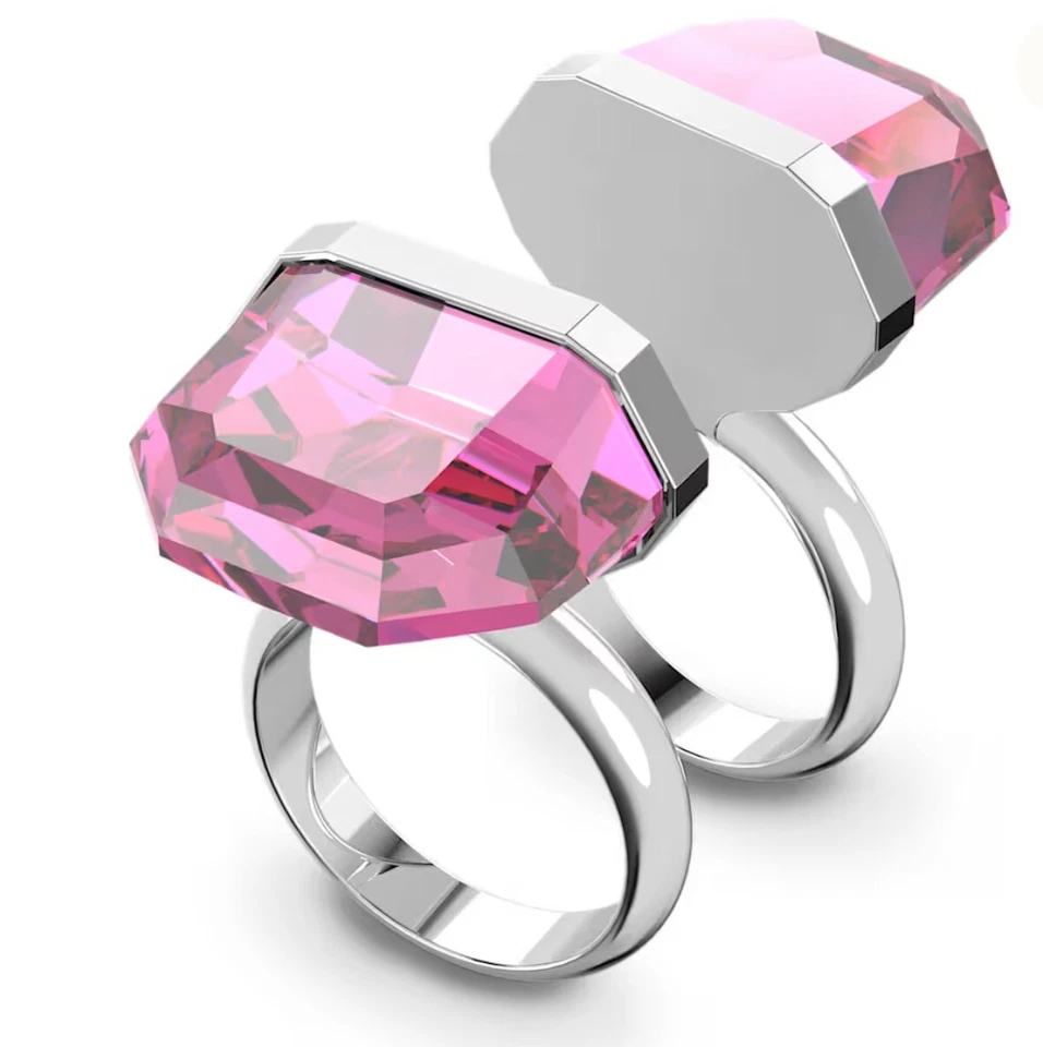 Anillo Swarovski Atelier Lucent cierre magnético, rosa, chapado en rodio Foto 4 de 4