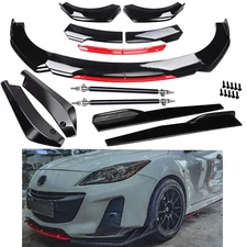 For Mazda 2 3 6 Front Rear Bumper Lip Spoiler Splitter Body Kit Side Skirt